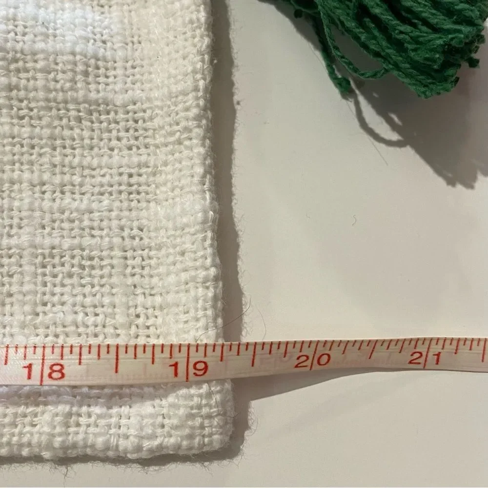 H is For Happy Green Woven Stripe And Tassel Boho Placemats Set Of Two